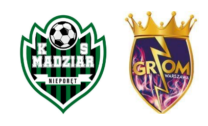 Powiększ obraz: loga piłkarskie KS Madziar Nieporęt i Grom Warszawa