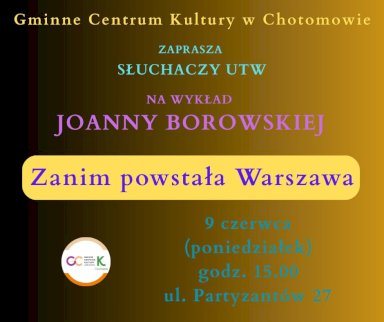 Powiększ obraz: Plakat zawierający informacje o wydarzeniu