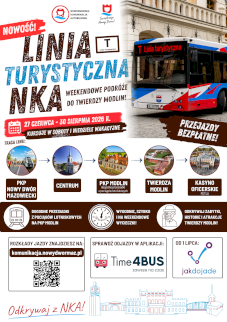Bezpłatna linia turystyczna "T" Kursuje w soboty i niedziele od 27 czerwca do 30 sierpnia 2026 roku