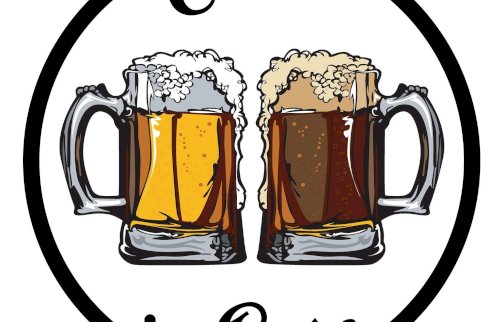 fot. facebook Chmiel i Słód, www.facebook.com/ChmieliSlod.Legionowo/?ref=page_internal. Na zdjęciu logo. Na górze napis Chmiel, na dole napis i Słód, grafiki kufli piwa