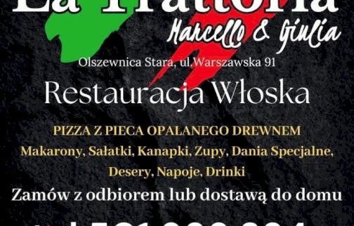 fot. facebook La tratorria Marcello & Giulia, https://www.facebook.com/LatrattoriaMarcell/?locale=pl_PL. Na zdjęciu karta menu restauracja włoska